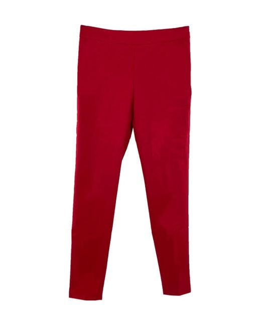 Moschino Red Heart-Shaped Bag Casual Pants
