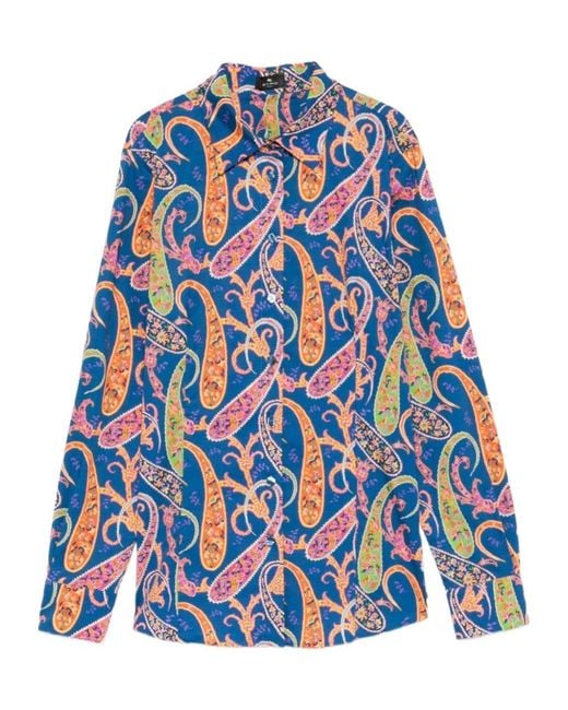 Etro Blue Paisley-Pattern Shirt