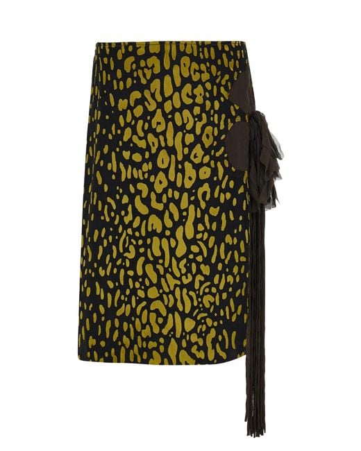 Ferragamo Green Skirt With Flower Detail