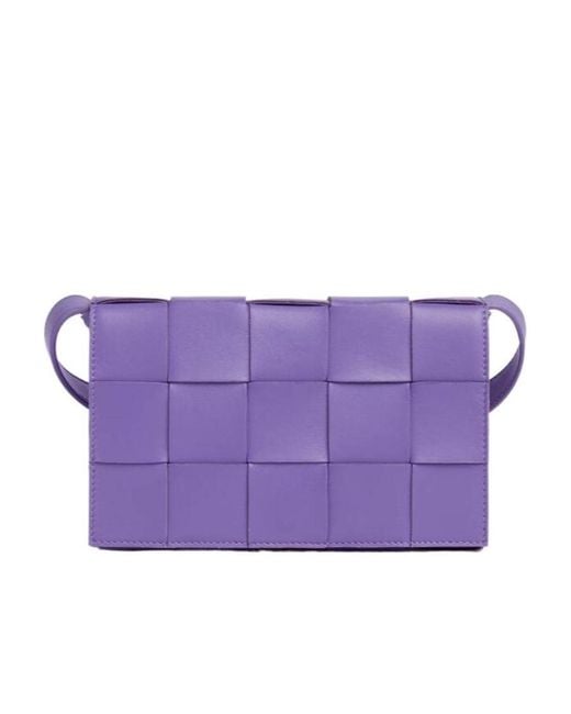 Bottega Veneta Purple Logo Woven Shoulder Bag