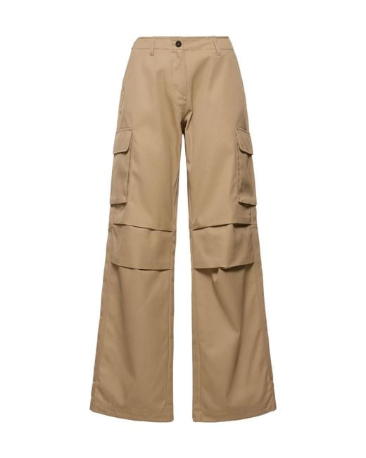 Coperni Natural Button Wide-Leg Casual Pants