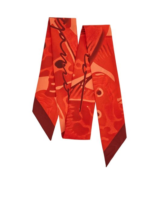 Ferragamo Red Fish Print Silk Mini Bandeau