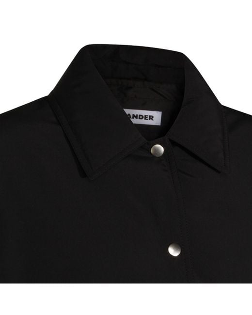 Jil Sander Black Snap-Front Drawstring Jacket