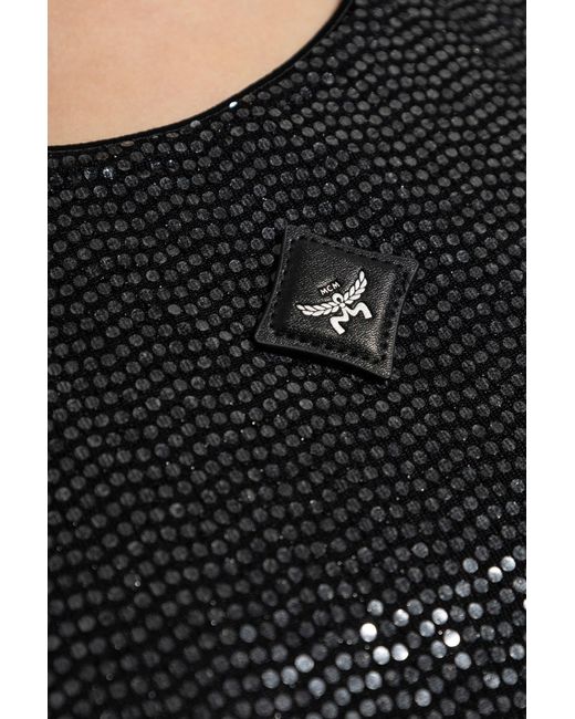MCM Black Logo-Patch Tank Top