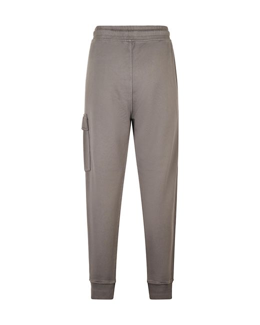 C P Company Gray Diagonal Cargo Lens Sweatpants for men