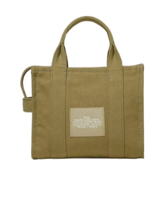 Marc Jacobs Green Logo Printed Zip-Up Small Tote Bag