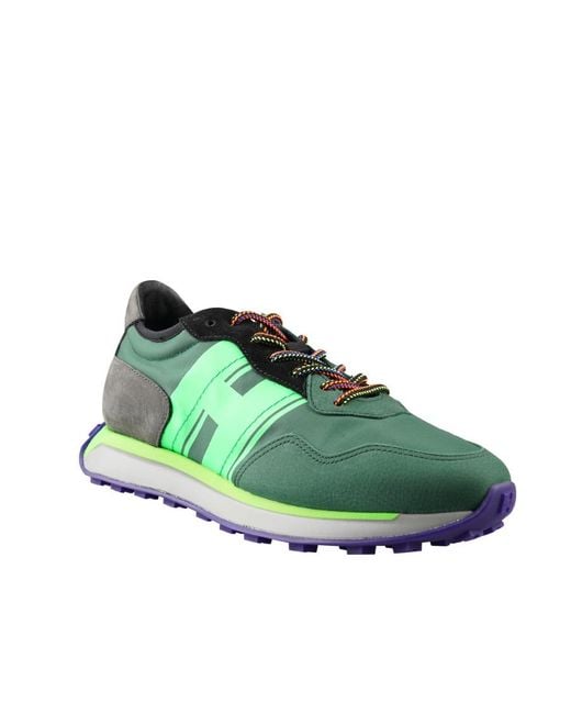 Hogan Green H601 Lace-Up Sneakers for men