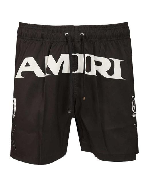 Amiri Black Sport Swim Trunks for men