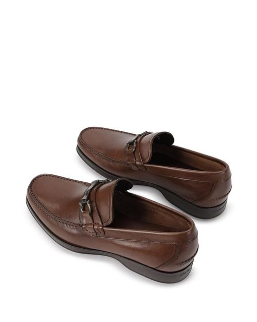 Ferragamo Brown Logo Buckle Business Casual Shoes for men