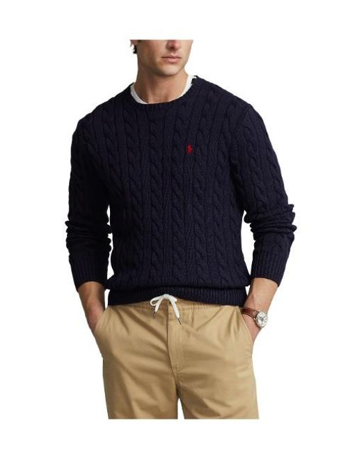 Polo Ralph Lauren Blue Round-Neck And Long-Sleeved Sweater for men
