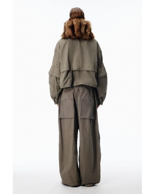 Alexander Wang Brown Cropped Cargo Jacket