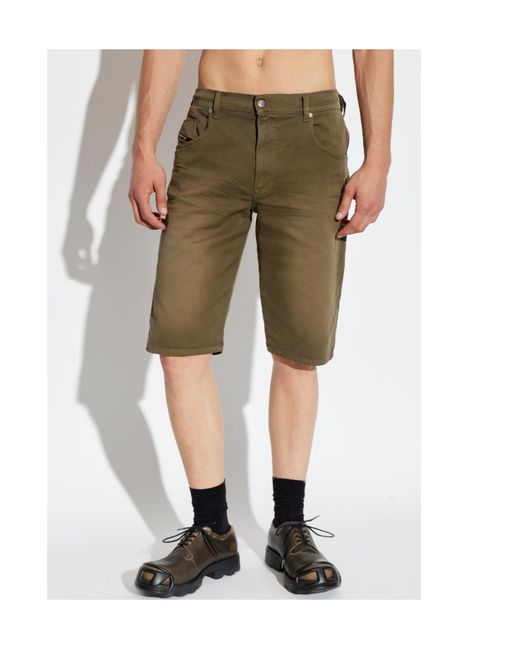 DIESEL Green D-Krooley-Bw Jogg Denim Shorts for men
