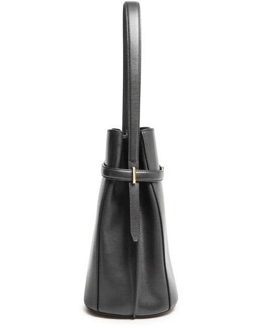 Totême Black Belted Leather Bucket Bag