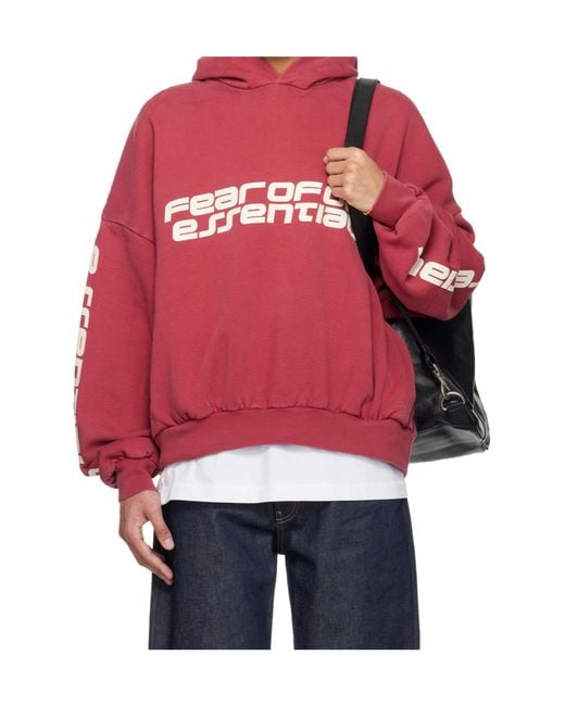 Fear Of God Red Logo Hoodie for men