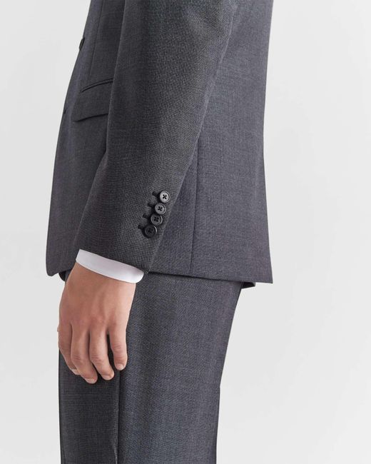 Prada Gray Single-Breasted Wool Suit for men