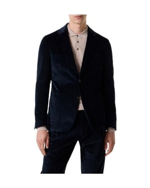 Lardini Blue Cotton Corduroy Blazer for men