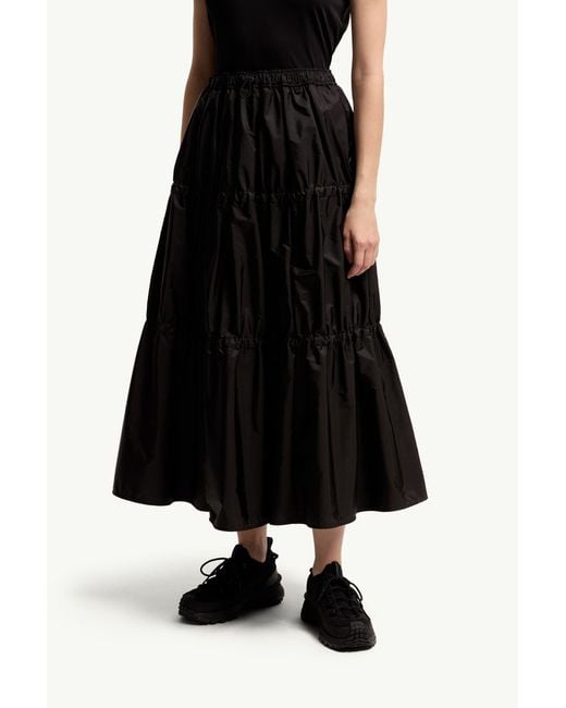 Moncler Black Ruffle Mid-Length Skirt