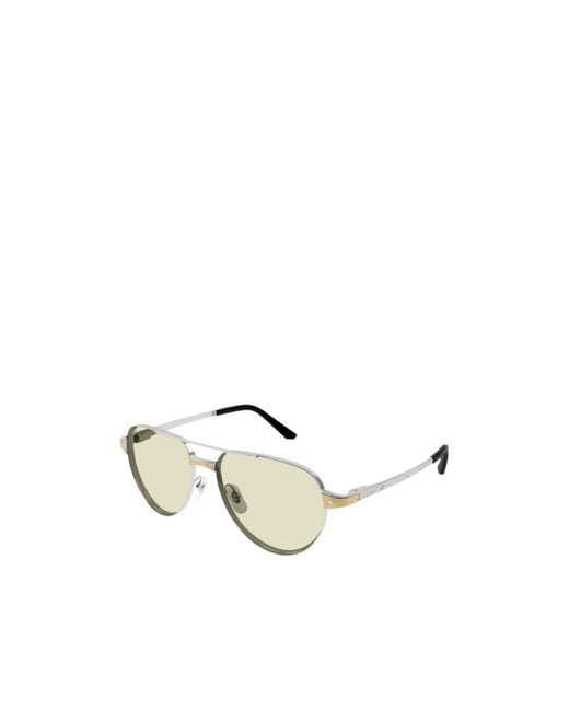 Cartier Metallic Aviator Frame Sunglasses for men