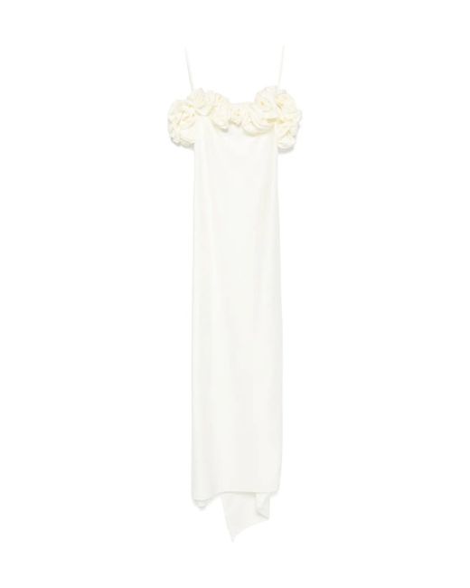 Coperni White Ruffled Side-Slit Maxi Dress