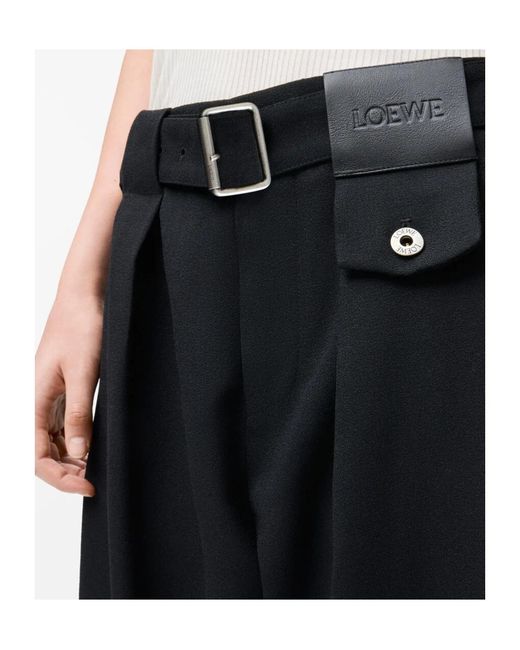 Loewe Black Pleated Belted Pants