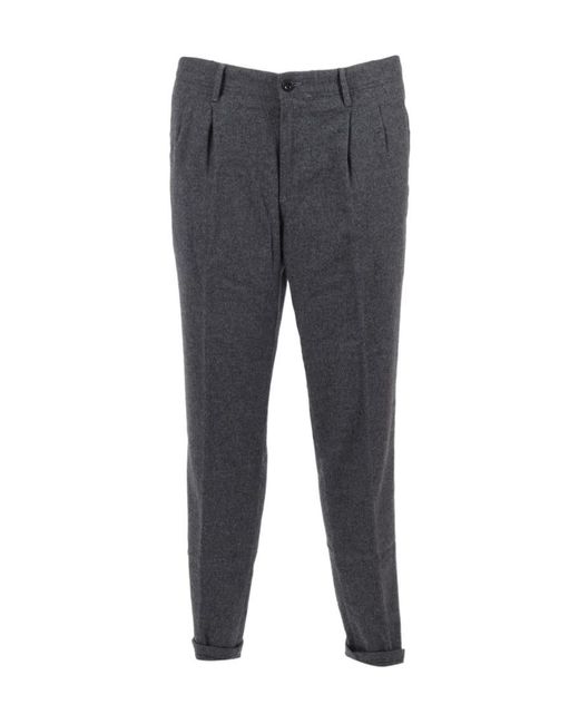 Incotex Gray Pleated Detail Tailored Trousers for men