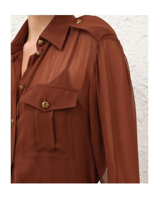 Zimmermann Brown Memento Pocket Shirt