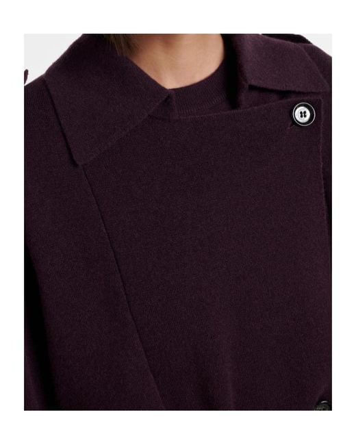 Jardin Des Orangers Purple Cropped Wool And Cashmere Trench Coat