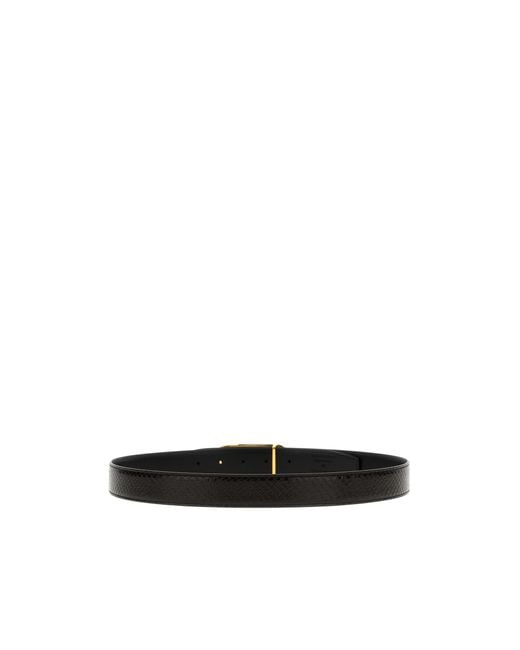 Tom Ford White T-Logo Reversible Belt for men