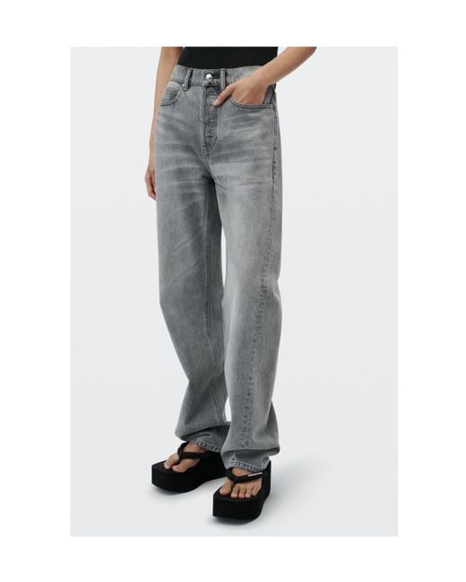 Alexander Wang Gray Shadow Pocket Mid-Rise Relaxed Jean