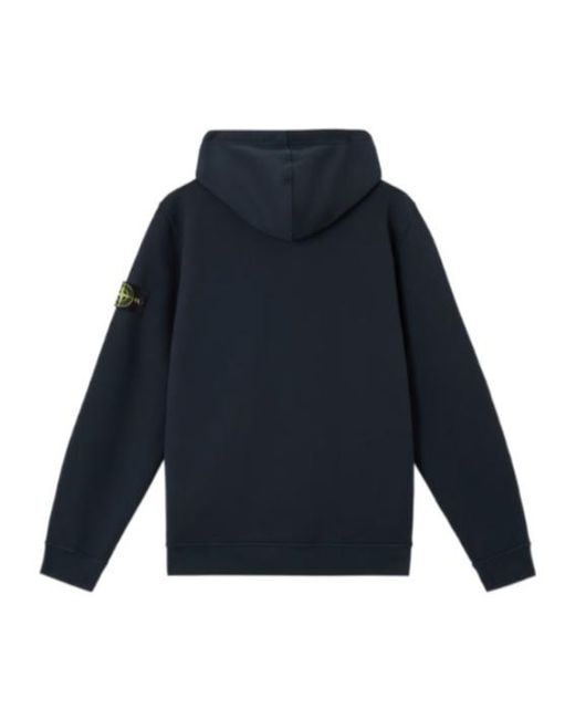 Stone Island Blue Compass Patch Zip-Up Hoodie for men