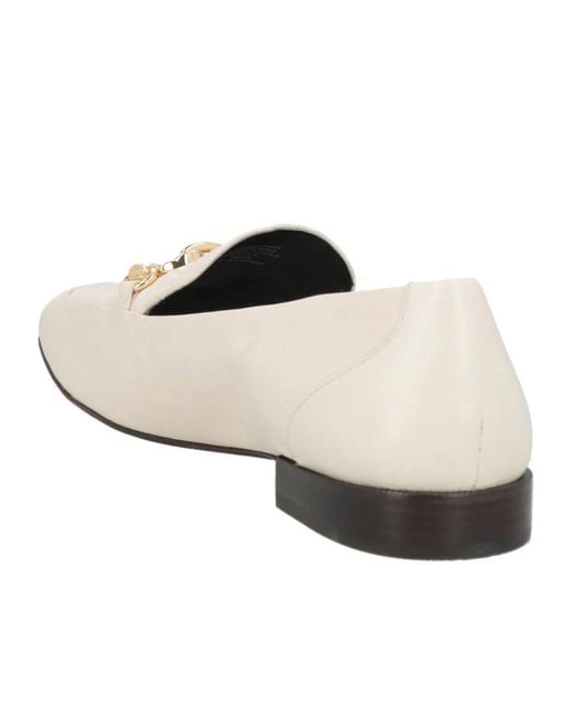 Tory Burch White Leather Loafers