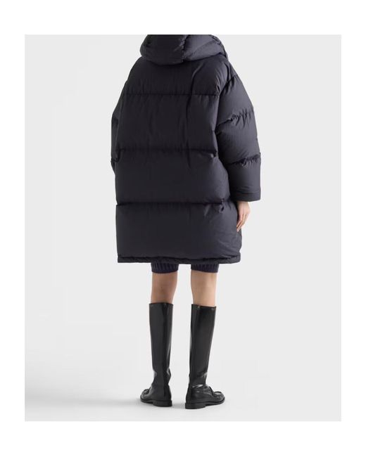 Prada Blue Soft Canvas Down Parka