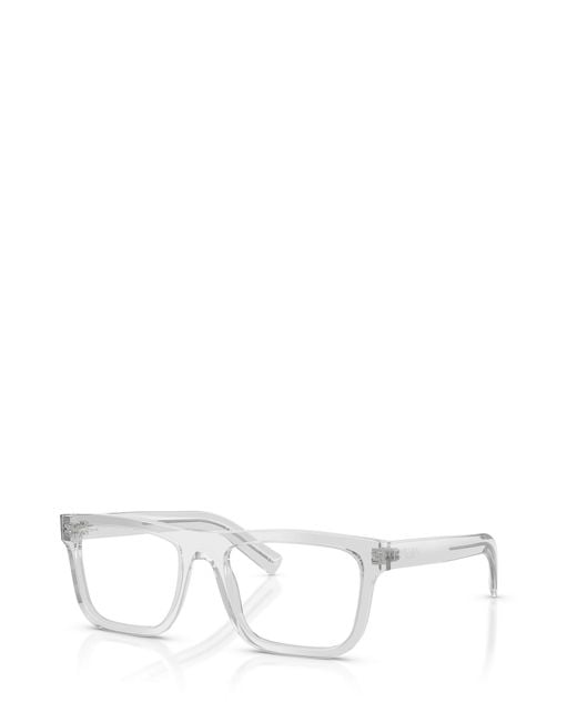 Prada White Eyewear Rectangle Frame Glasses for men