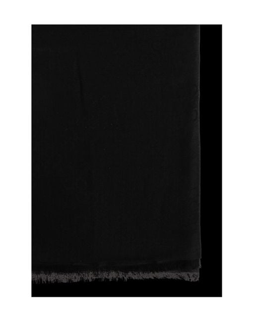 Ferragamo Black Ferragamo Monogram Fringed Scarf