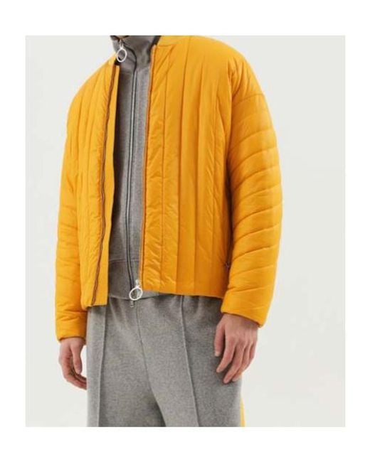 1989 STUDIO Yellow Quilted Zip-Up Coat for men