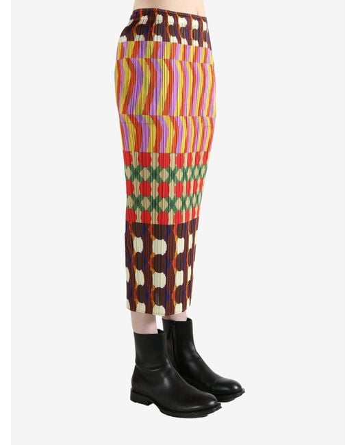 Pleats Please Issey Miyake Red Pleats Please Issey Miyake Harmony Skirt