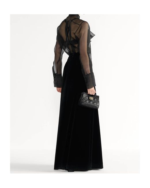 Dior Black Long Flared Skirt