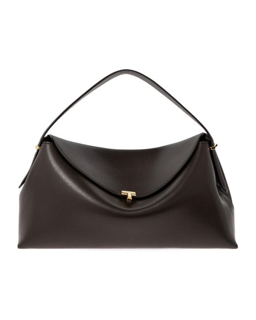 Totême Black Totême T-Lock Top Handle Medium Shoulder Bag