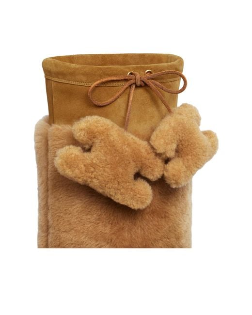 Céline Natural Bulky High Boot With Triomphe Tassels