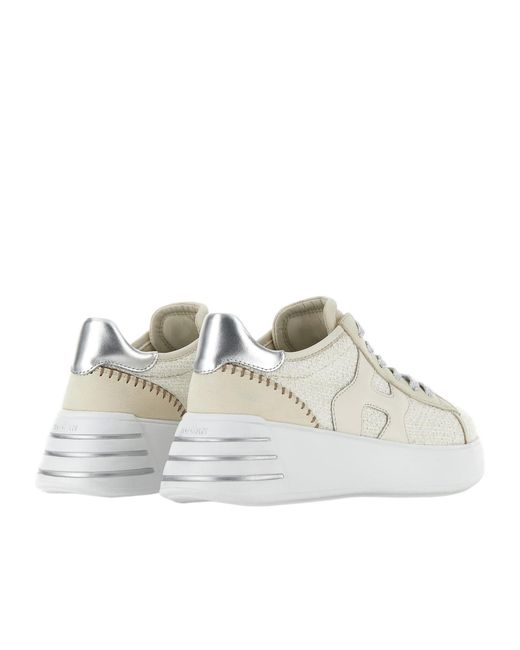 Hogan White Rebel Lace-Up Sneakers