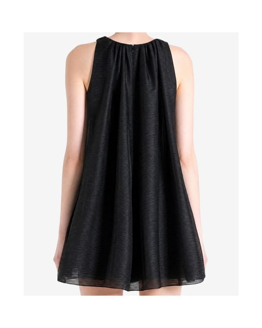 Amomento Black Pleats Hourglass Mini Dress