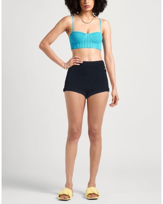 Chloé Blue Solid Color Knitted Hot Pants
