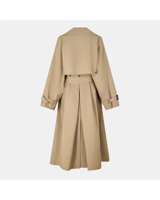 Weekend by Maxmara Natural Fatto Water-Repellent Double-Breasted Long Sleeve Trench Coat