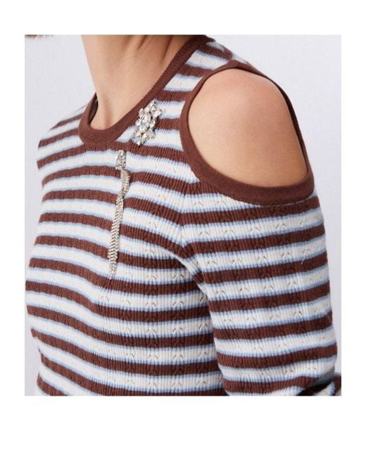 Liu Jo Multicolor Striped Cut-Out Sweater