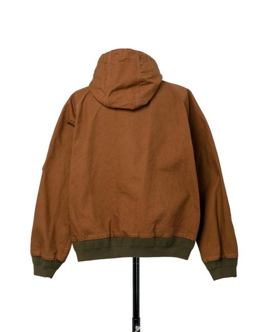 Sacai Brown X Carhartt Wip Logo Patch Zip-Up Hooded Bomber Jacket for men