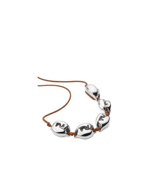 Fendi Metallic Shell Ff Necklace for men