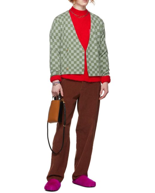 Marni Metallic Museo Logo Printed Nano Top Handle Bag for men