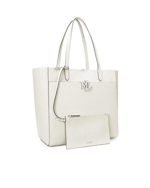 Ralph Lauren White Large Cameryn Tote Bag