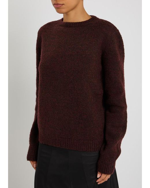 Maison Margiela Brown Brushed Wool-Blend Jumper
