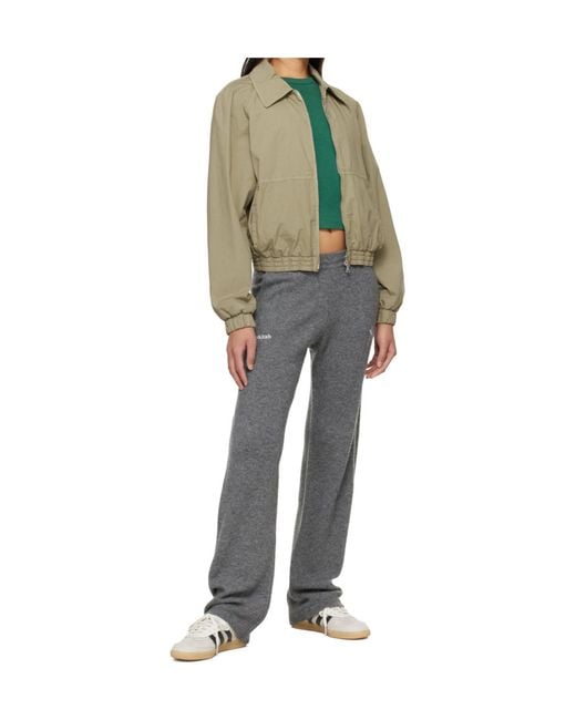 Sporty & Rich Gray Elastic Waistband Casual Pants